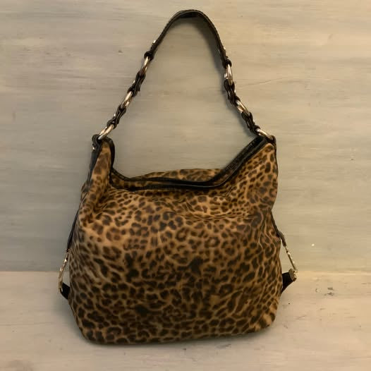 Vintage Dana Buchman Faux Alligator Leather Leopard Print Shoulder Bag Purse Like New