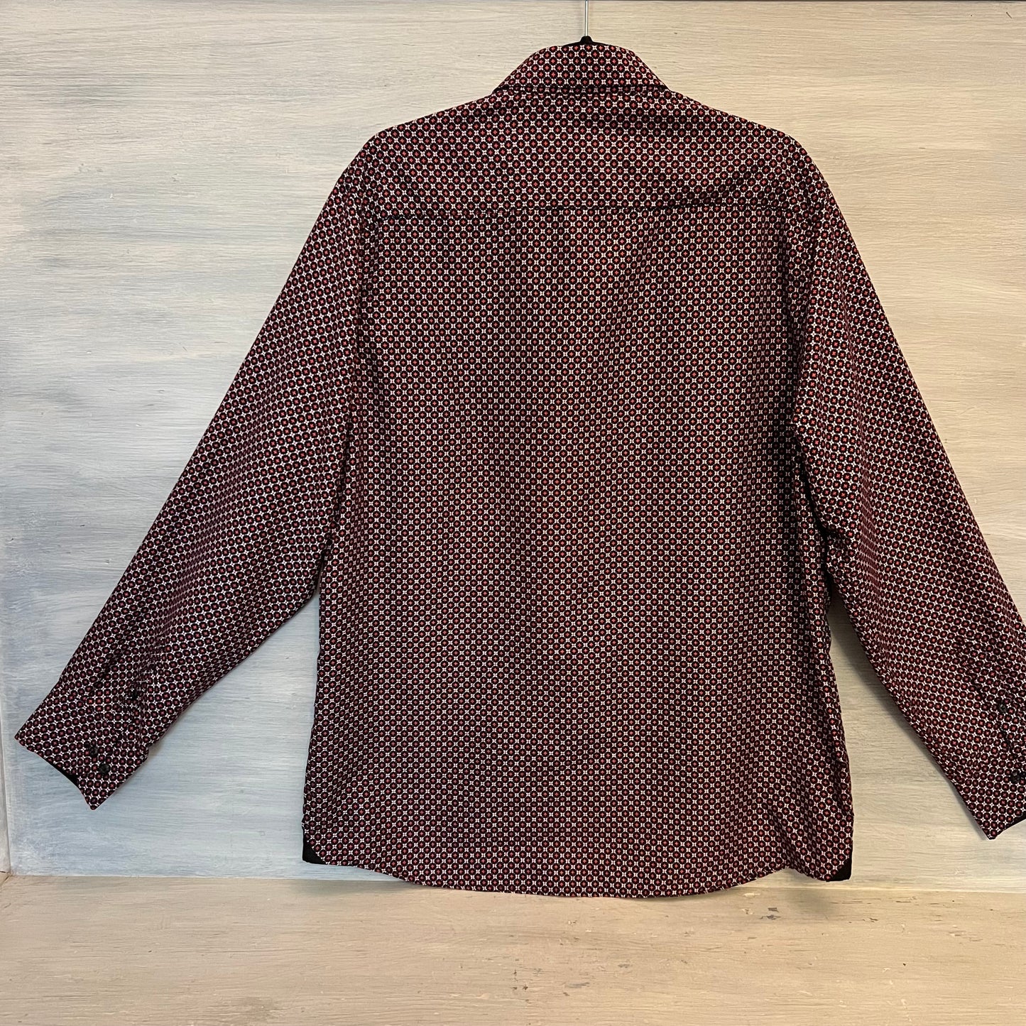 SilverStone Collection Geometric Floral Motif Print Button Down Dress Shirt 3X Like New