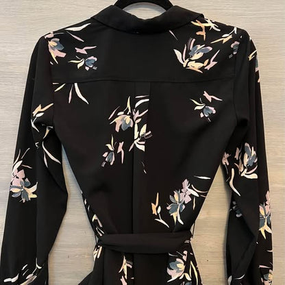 A new day Button Down Tie Waist Shirt Dress XSmall Good Condition