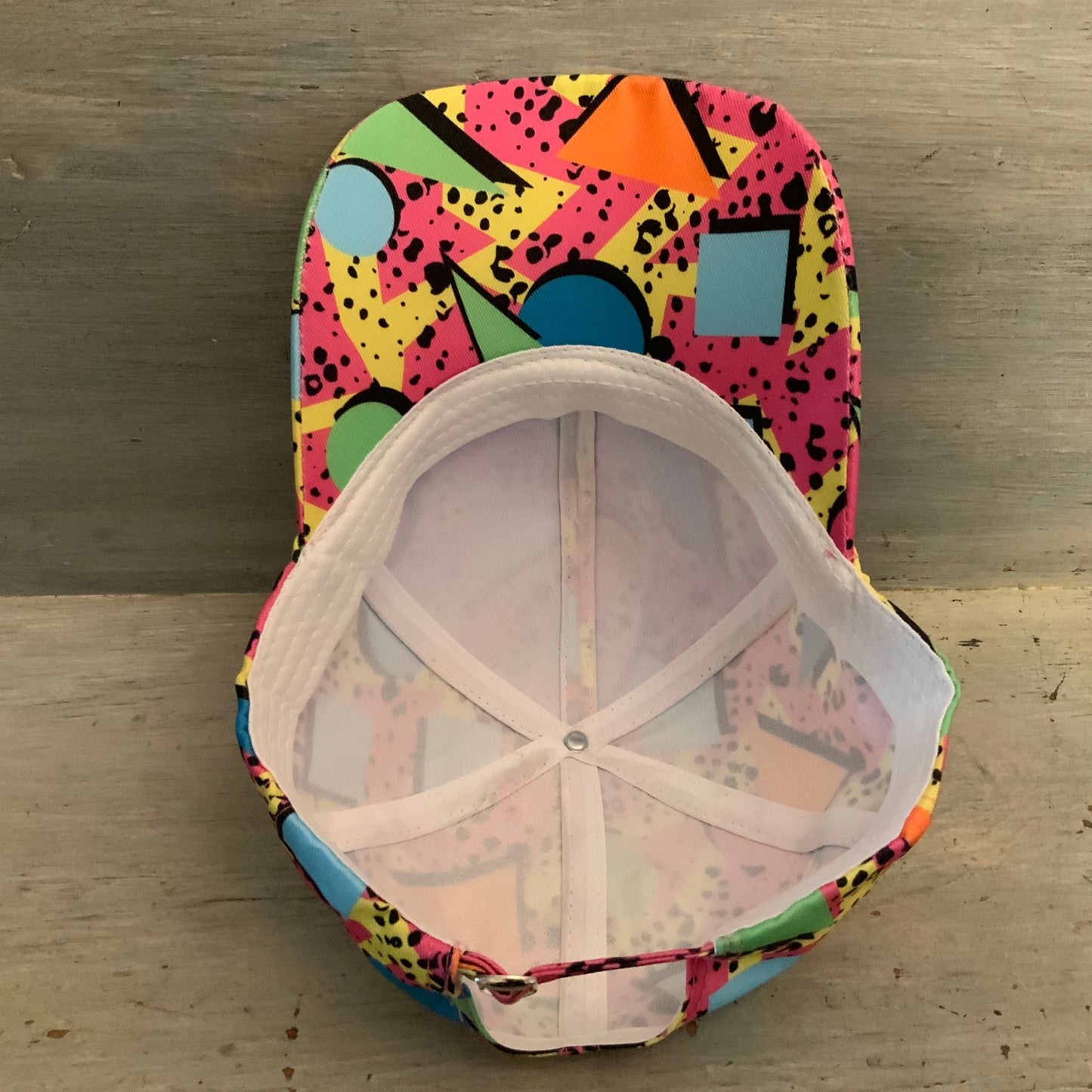 Retro Y2K Colorful Geometric Print Ball Cap Hat Adult OS New without Tag