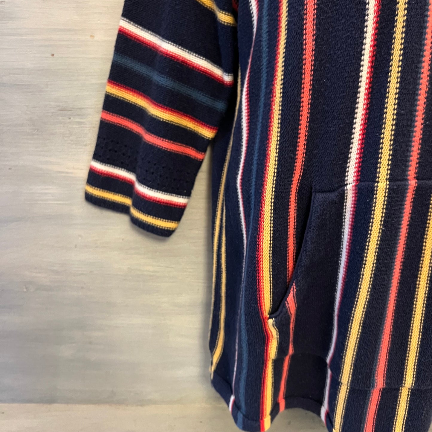 Natural Reflections 100% Cotton Stripe Oversized Hoodie Sweater Size Medium Good Condition
