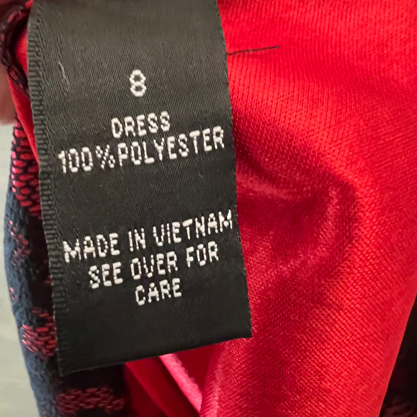 ALYX dress Red Black Lace Cap Sleeve Formal Tailored Dress Size 8 Good Condition