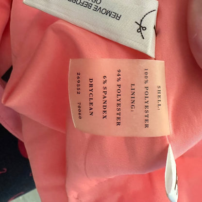 Ann Taylor Mini Skirt Light Coral Pink Crepe Fringe Size 4 Like New