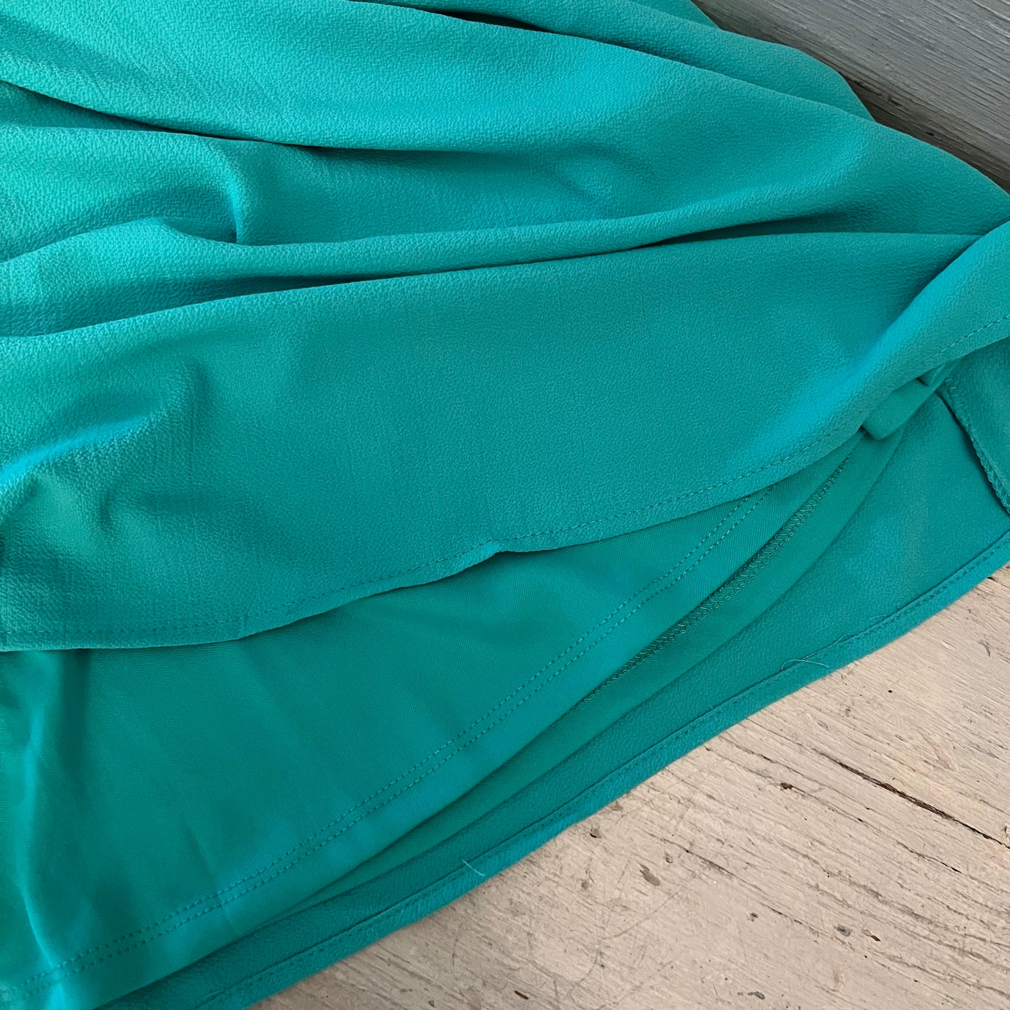 As U Wish Light Teal High Collar Off Shoulder Flutter Sleeve Mini Dress Size Medium Good Condition