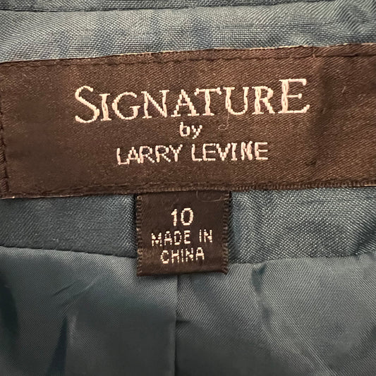 Vintage Signature by Larry Levine Teal Iridescent Sheen Trench Jacket Size10 Good Condition