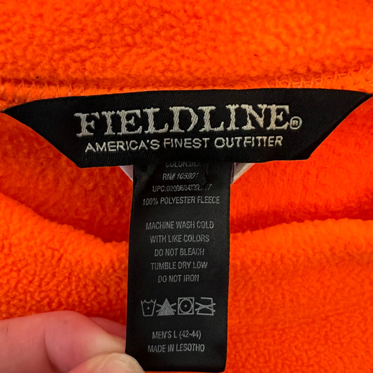 Fieldline Neon Orange Fleece Pullover Visibility Hunting Workwear Large Good Condition