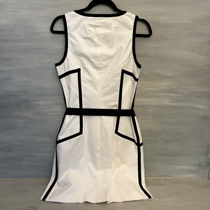 Michael Kors White Black Trim Sleeveless Dress Size 8 Good Condition