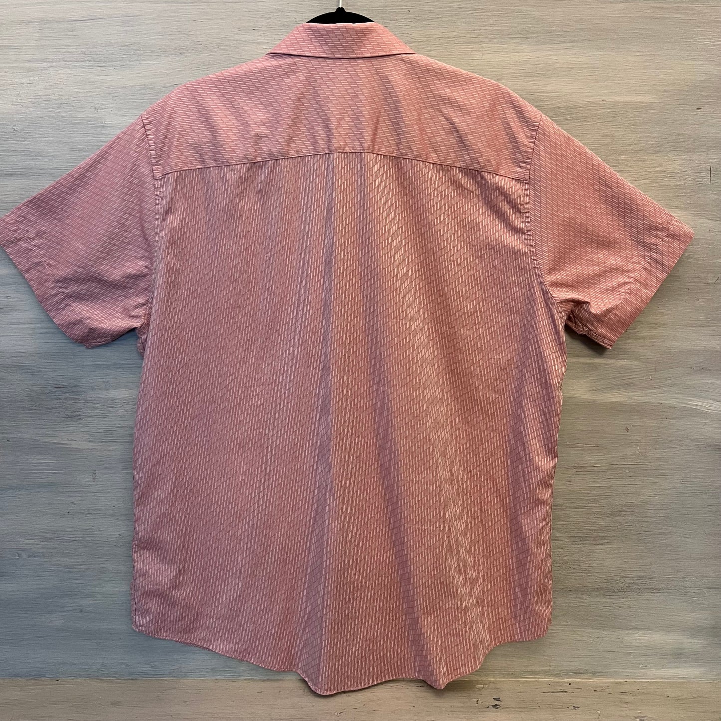 NEXT 100% Cottan Mauve Print Short Sleeve Button Down Shirt XL Good Condition