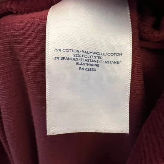 Lands’ End Burgundy Soft Corduroy Zip Neck Pullover Shirt Medium Good Condition