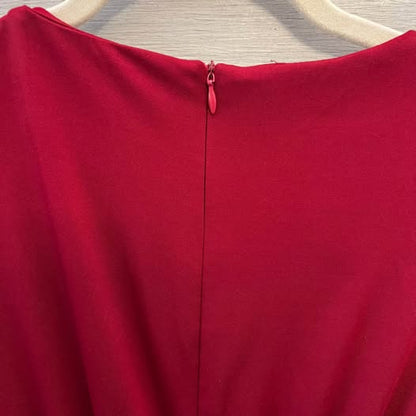 LIUMILAC Red V Neck Fit and Flare Dress Small Like New