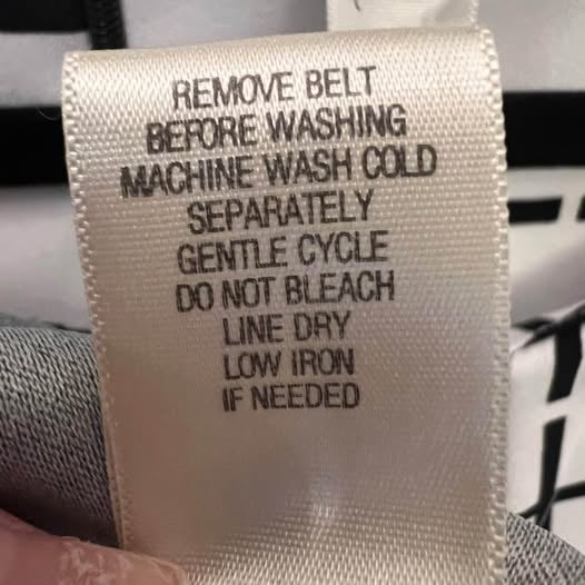 Emma & Michele Sleeveless Black White Geometic Print Belted Dress Size 12 Like New