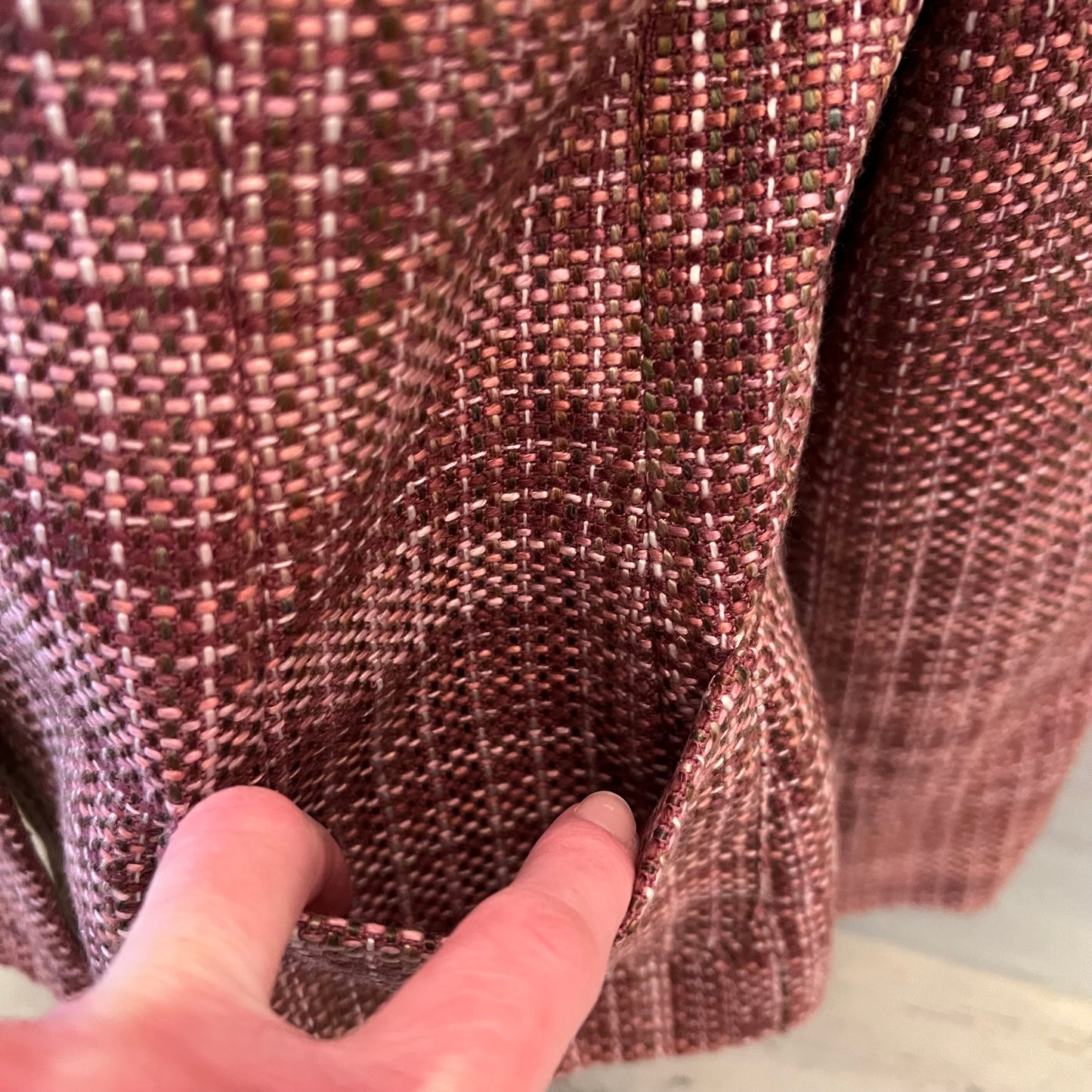 Vintage Jaclyn Smith Pink Multicolor Faux Tweed Blazer Coat Jacket Size 8 Good Condition