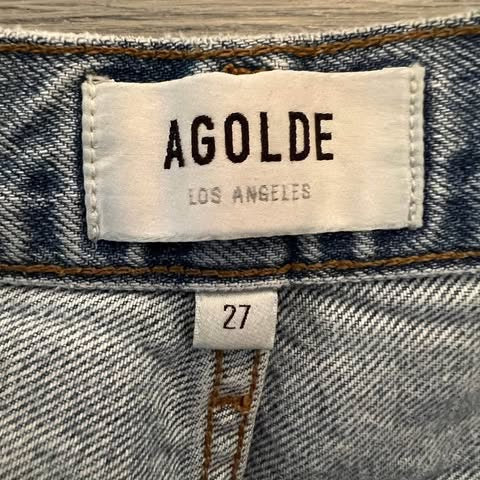AGOLDE Los Angeles 100% Organic Cotton High Rise Button Fly Light Wash Jeans Size 30x22 Good Condition