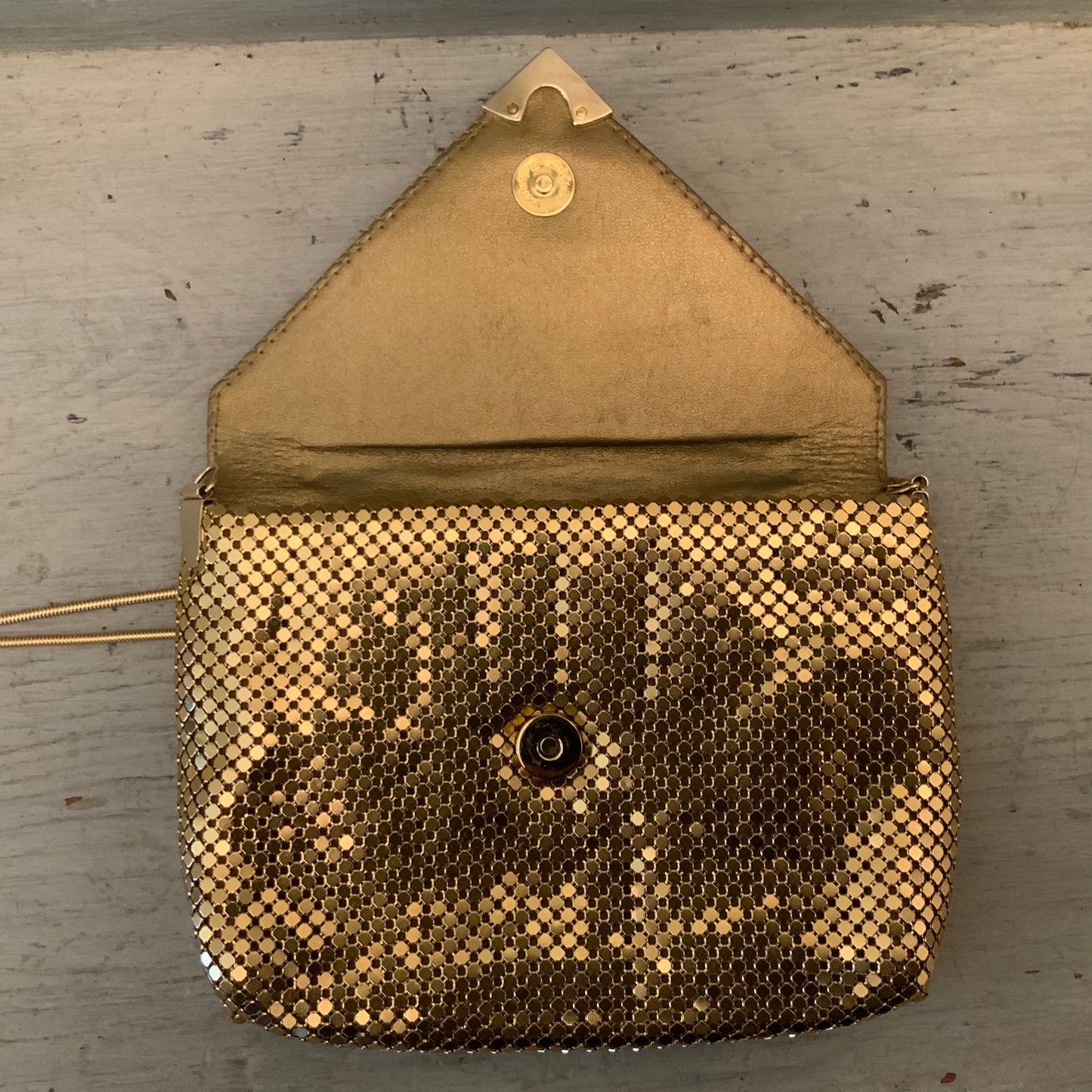 Vintage Gold Mesh Crossbody Bag Purse New without Tag