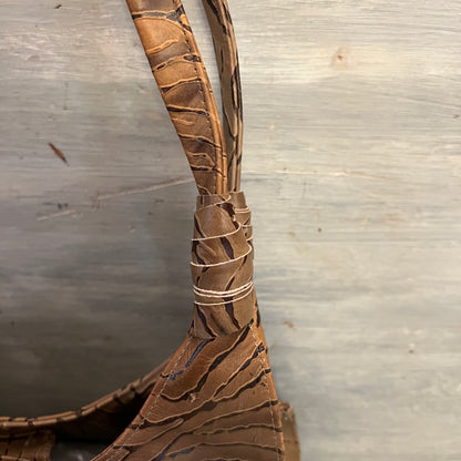 Faux Leather Tan Organic Pattern Shoulder Bag Purse 14x13x6 Like New