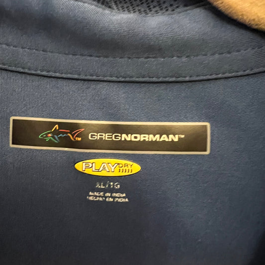 Greg Norman Navy Blue Black Play Dry Polo Golf Shirt XLarge Like New