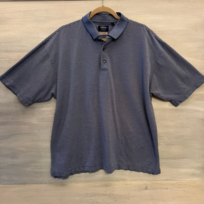 Callaway Golf 100% Cotton Dot Print High Low Polo Shirt Size XL Good Condition