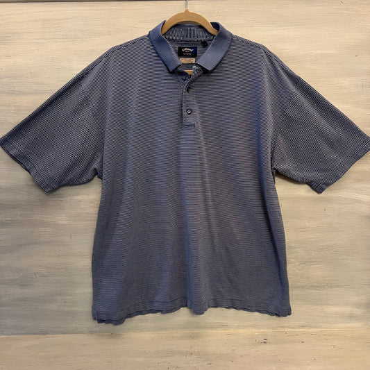 Callaway Golf 100% Cotton Dot Print High Low Polo Shirt Size XL Good Condition