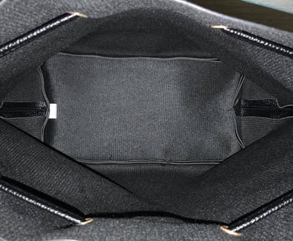 Black Faux Leather Tote Bag Purse w/ Matching Wristlet New