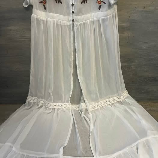 Xhilaration Flowy Sheer White Maxi Cover Dress Small Like New