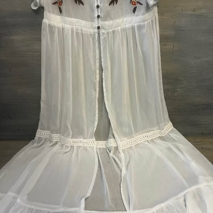 Xhilaration Flowy Sheer White Maxi Cover Dress Small Like New