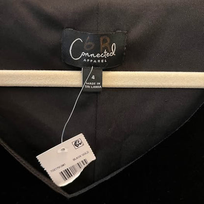 Connected Apparel Elegant Black Velvet Rhinestone Flare Sleeve Dress Size 4 New with Tag