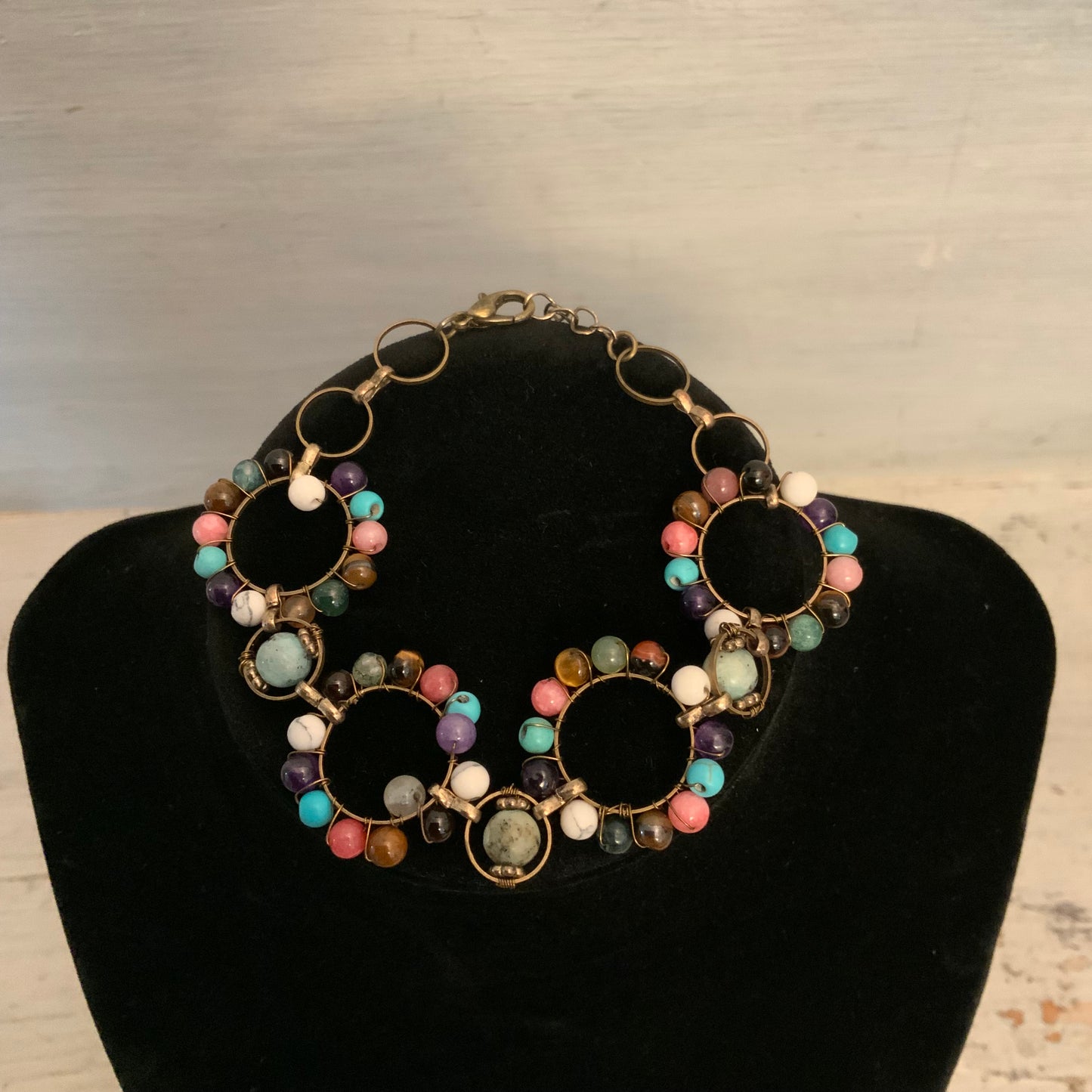 Vintage Plunder Design Boho Multicolor Beaded Necklace/Bracelet Set Good Condition
