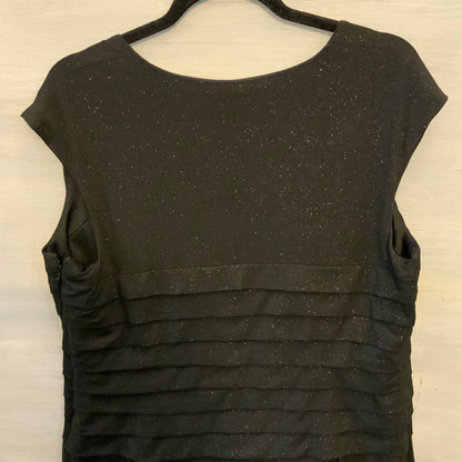 R&M Richards Fit and Flare Little Black Dress  Side Zip Subtle Sparkle Good Condition