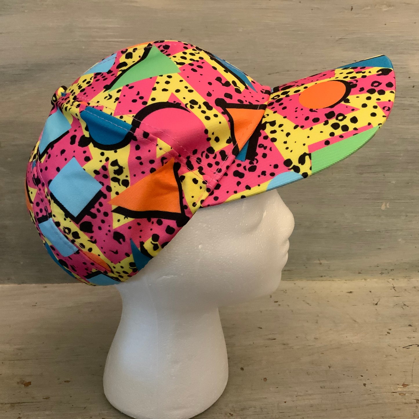 Retro Y2K Colorful Geometric Print Ball Cap Hat Adult OS New without Tag