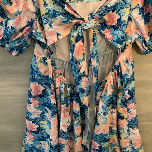 SHEIN Abstract Floral Print Baby Doll Dress Small Like New