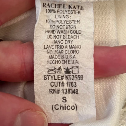 Rachel Kate Fashion Collective Cream Crochet Open Knit Boho Blouse Size Small Good Condition