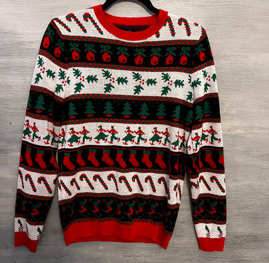 asos Design Christmas Holiday Striped Crew Neck Knit Sweater Size XS Good Condition