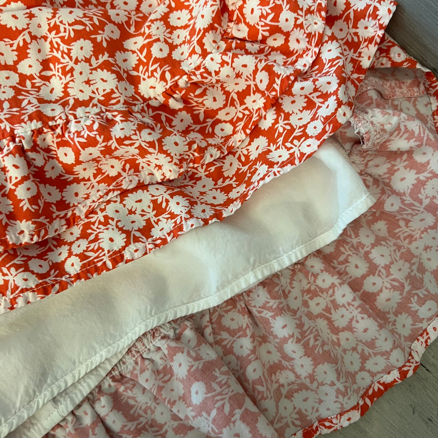 Lost + Wander Orange White Flower Mini Dress Size Large Good Condition