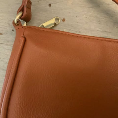 Wild Fable Faux Brown Leather Crossbody Bag Purse Like New