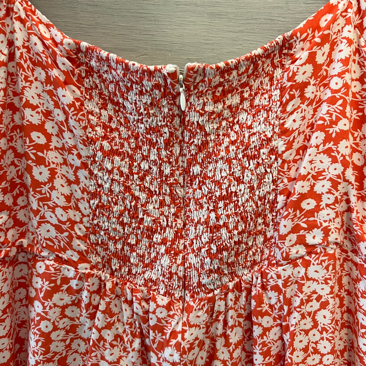 Lost + Wander Orange White Flower Mini Dress Size Large Good Condition
