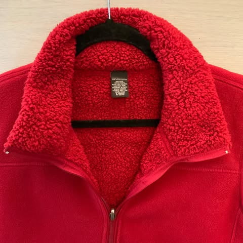 Hannah Reversible Fleece Sherpa Vest Red Size Large Good Condition