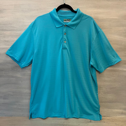 Pro Tour Cool Play Aqua Blue Men's Short Sleeve Polo Shirt Size XL Good Condition