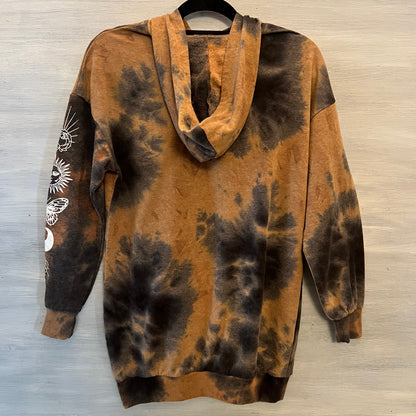 No Boundaries Tie Dye Graphic Print Oversized Pullover Hoodie Size Small(3-5) Good Condition