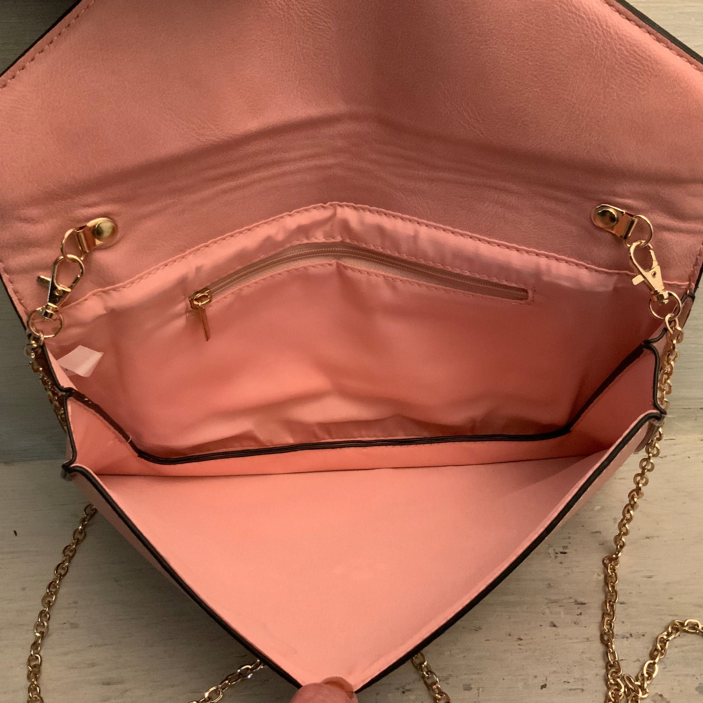 Blush Pink Faux Leather Crossbody Bag Purse Good Condition