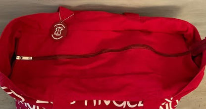 Robin Ruth XLarge Canvas Tote Bag Red Travel Overnight Gym Like New