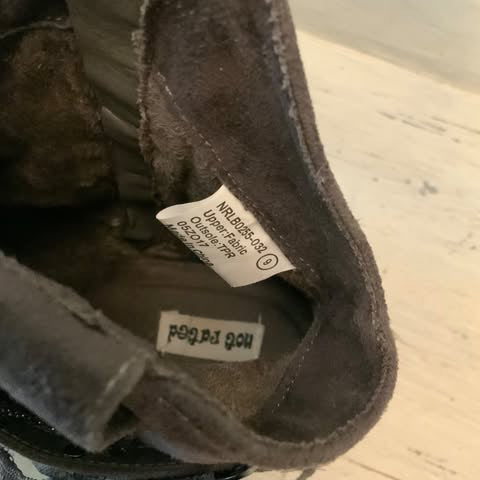 Not Rated Fancy Grey Faux Leather Western Style Ankle Boot Size 9 Good Condition
