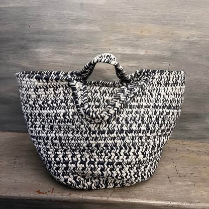 Colonial Mills, Inc Extra Large Round Country Blue White Braided Bag Basket New