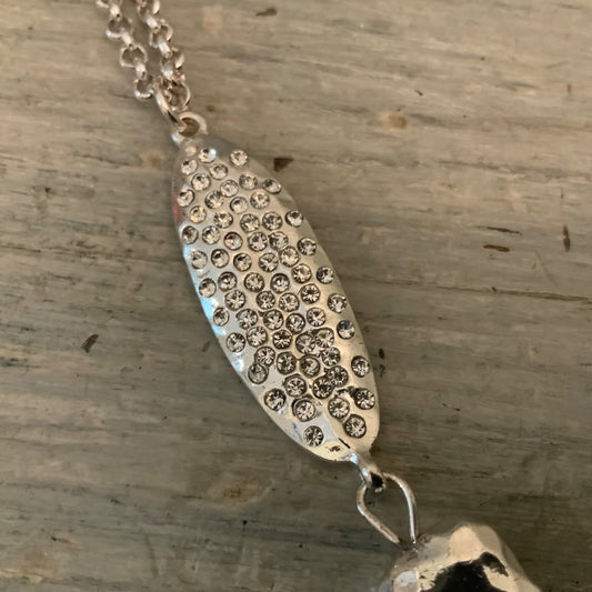 Chico’s Silver Chain with Pendant & Tassel Necklace Like New