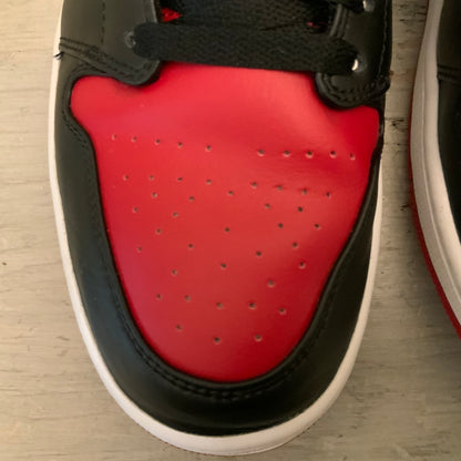 Nike Air Jordan1 Low Red Black White Leather Athletic Shoes Size 11 Like New