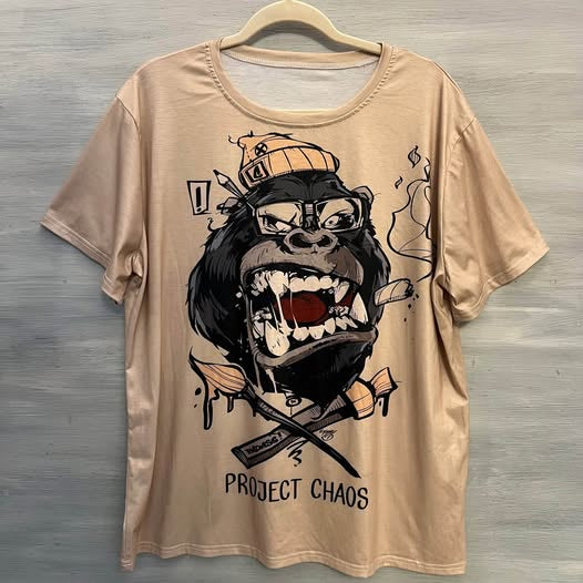 Project Chaos Badass Gorilla Artist Graphic T Shirt XL Like New