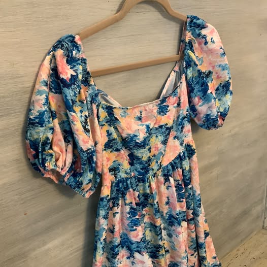 SHEIN Abstract Floral Print Baby Doll Dress Small Like New