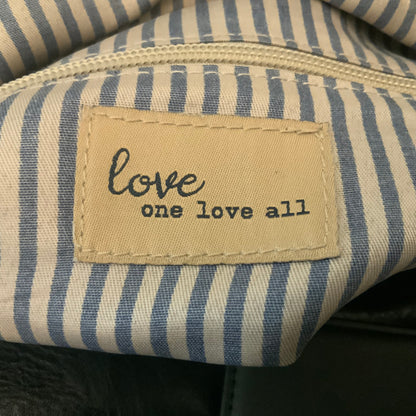 Love One Love All Faux Black Leather Crossbody Shoulder Bag Purse Good Condition