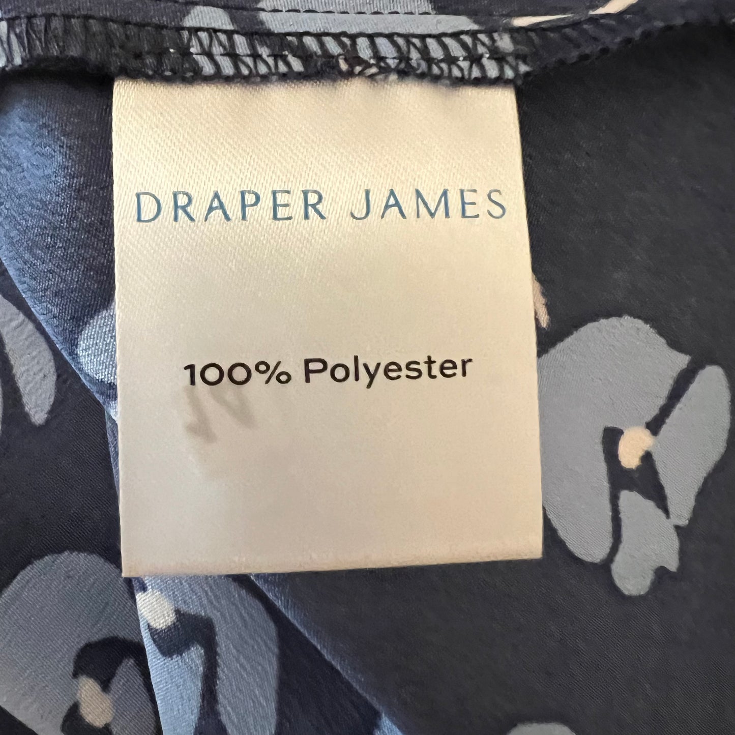 Draper James Blue Floral Print Tie Waist Button Down Knee Length Shirt Dress Size 8 Good Condition