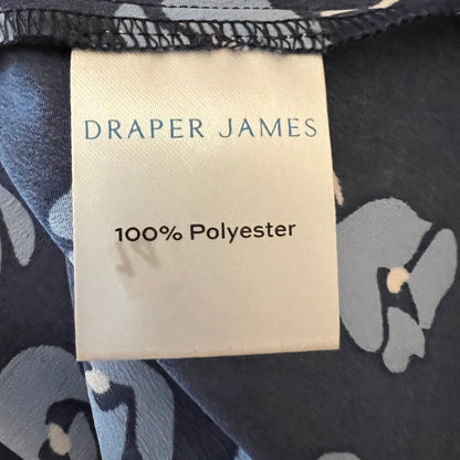 Draper James Blue Floral Print Tie Waist Button Down Knee Length Shirt Dress Size 8 Good Condition