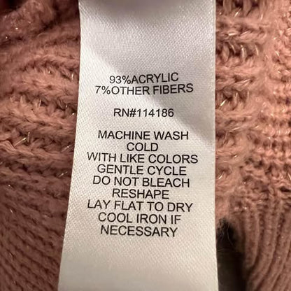 89th + Madison Snap Cowl Neck 3/4 Sleeve Curved Hem Sweater Size S/P Good Condition